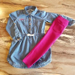 Carter's Denim Dress 4T with Pink Leggings